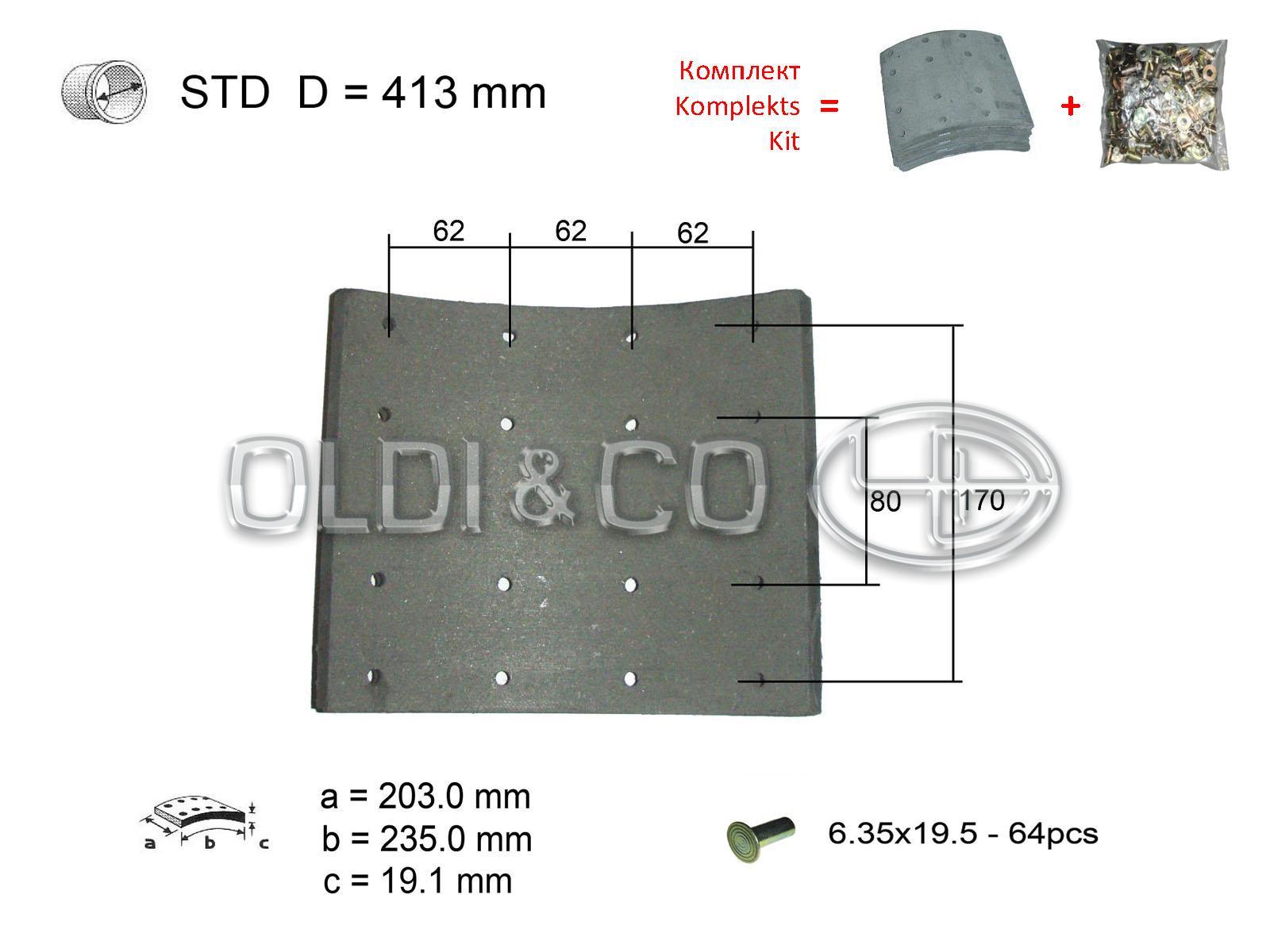 11.037.01411 Brake system → Brake lining kit