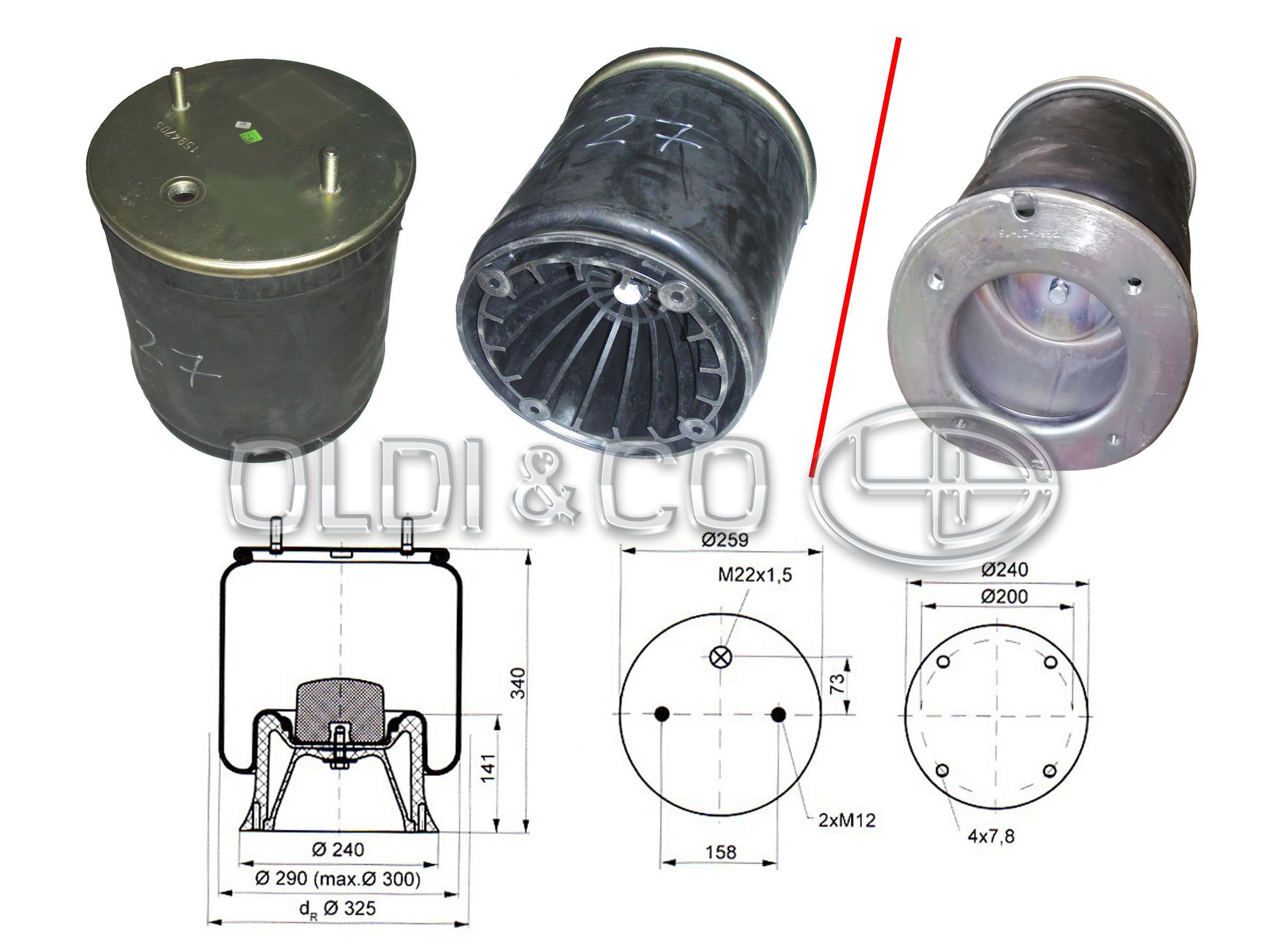 14.009.01627 Airsprings → Air spring (with flange)