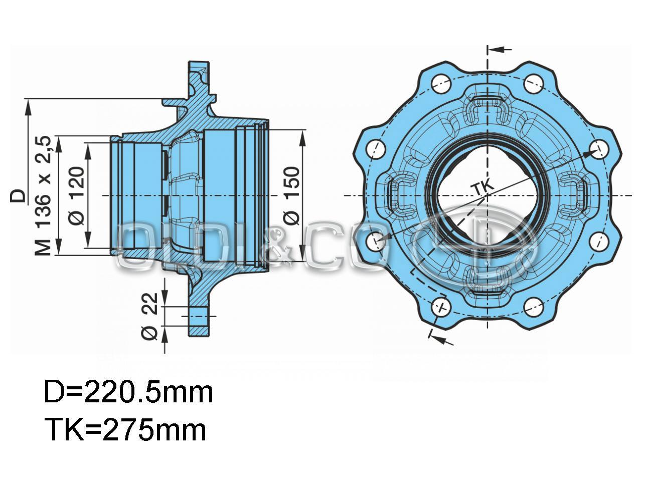 34.062.19339 Suspension parts → Hub without bearings