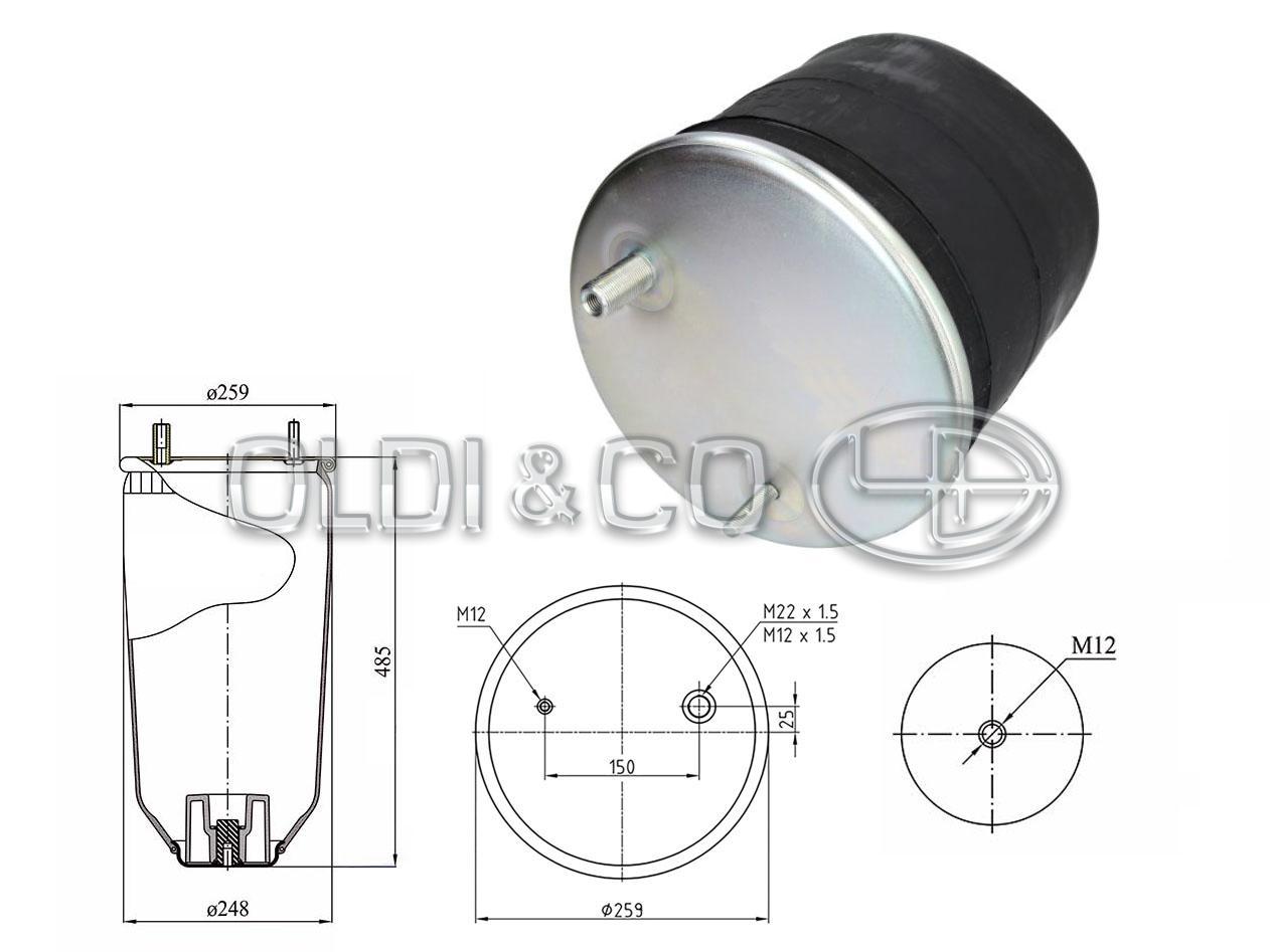 14.010.32863 Airsprings → Air spring (without flange)