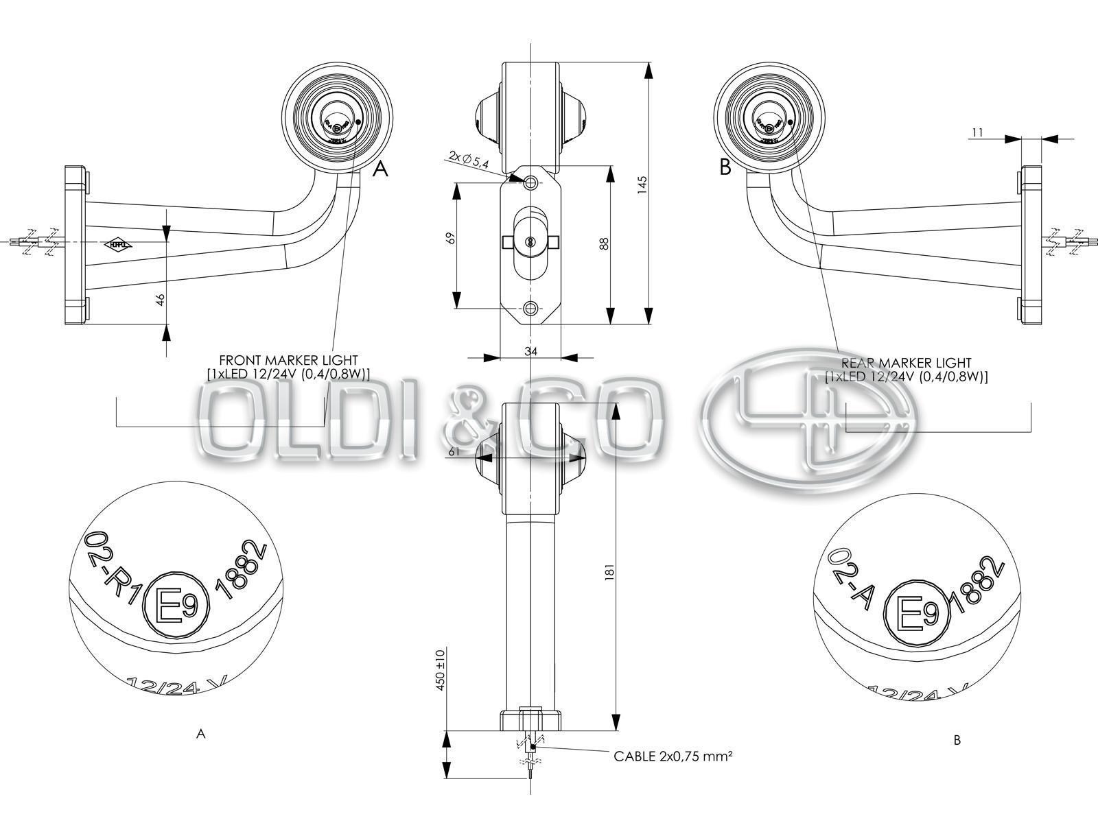 13.003.24529 / 
       
                          Outline marking light, LED