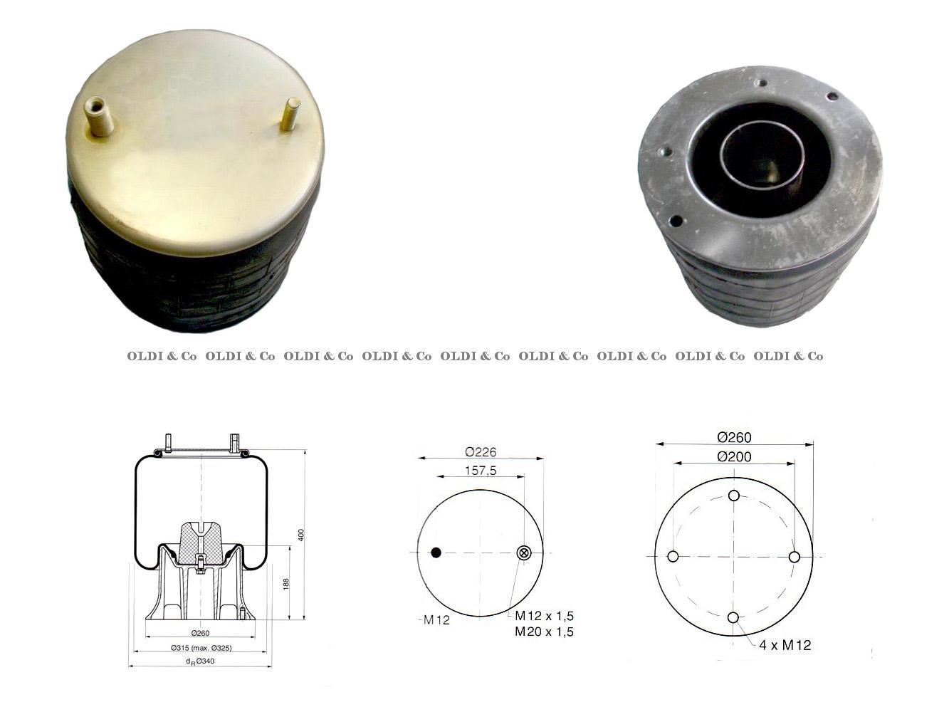 14.009.03159 / 
       
                          Air spring (with flange)